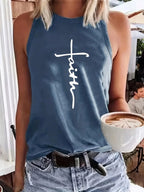 cross faith  Print Large Sleeveless Loose Tank Top T-shirt nowadaysfashion