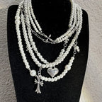 Cross heart star pearl necklace nowadaysfashion