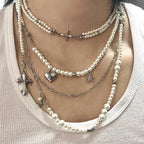 Cross heart star pearl necklace nowadaysfashion