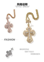 Cross hip-hop necklace for men and women trendy copper inlaid zircon necklace nowadaysfashion