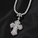 Cross hip-hop necklace for men and women trendy copper inlaid zircon necklace nowadaysfashion