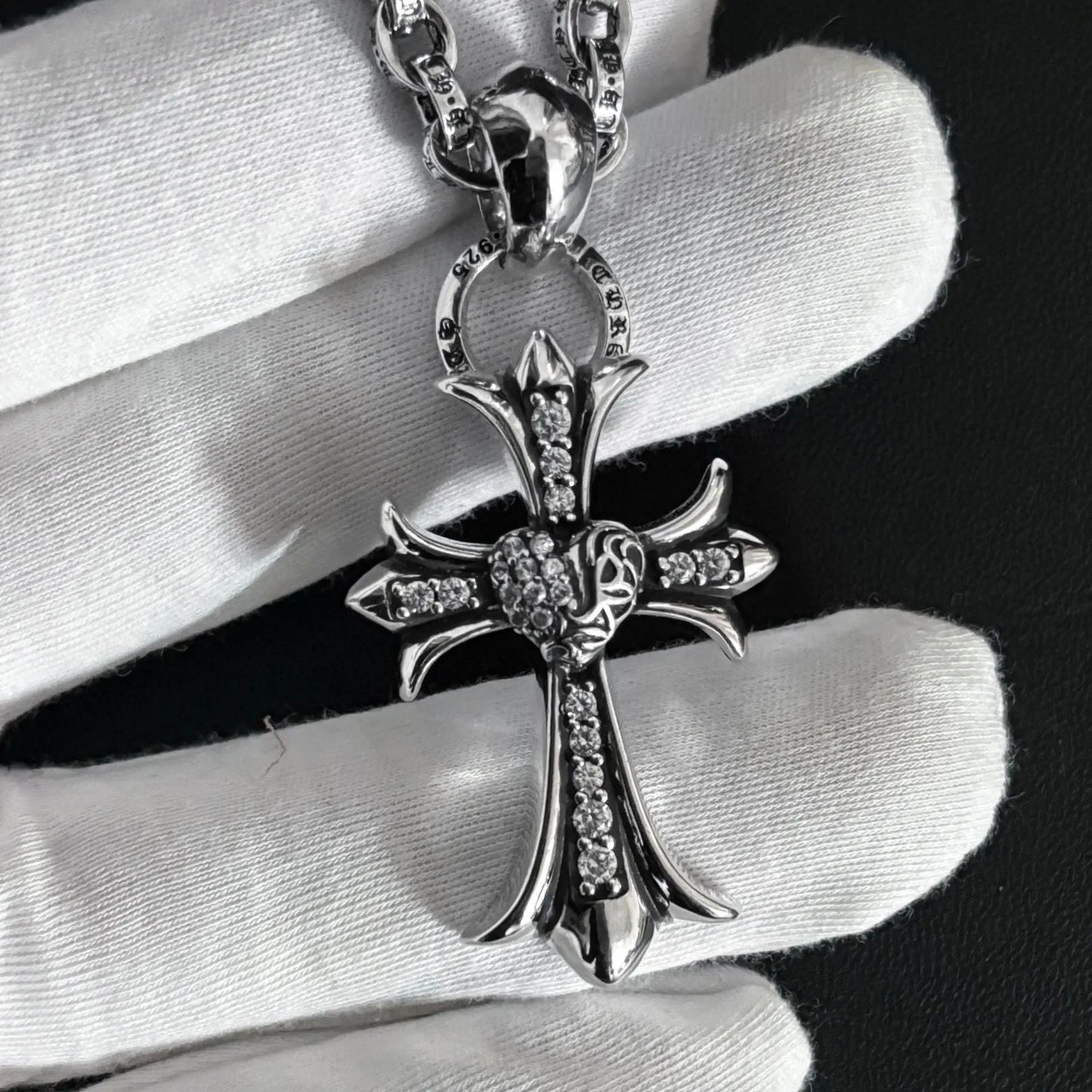 cross love letter chain necklace - Blade & Thread
