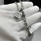 Cross multi-pendant necklace long necklace sweater chain nowadaysfashion