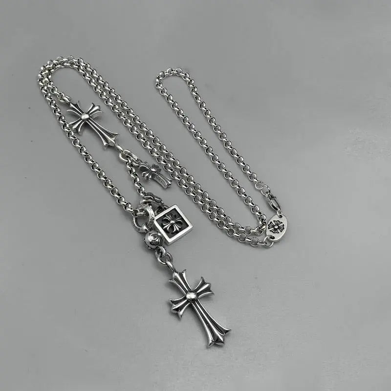Cross multi-pendant necklace long necklace sweater chain nowadaysfashion