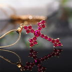 Cross Necklace Fashion White/Rose Red/Green Blue for Women Shiny Stylish Party Accessories nowadaysfashion
