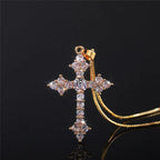 Cross Necklace Fashion White/Rose Red/Green Blue for Women Shiny Stylish Party Accessories nowadaysfashion