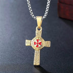 Cross Pendant Knights Templar Irish Knot Necklace nowadaysfashion