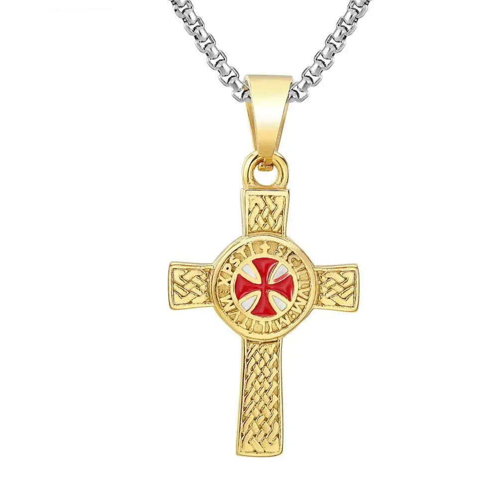 Cross Pendant Knights Templar Irish Knot Necklace - Blade & Thread