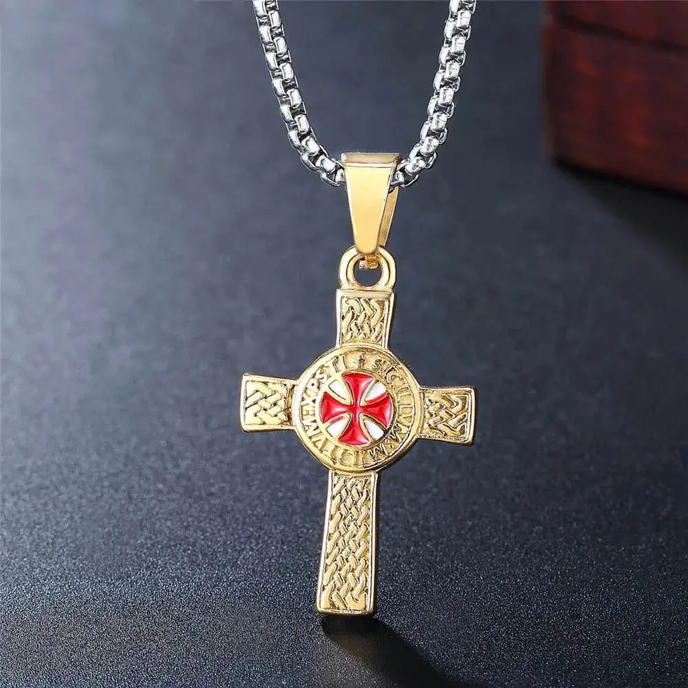 Cross Pendant Knights Templar Irish Knot Necklace - Blade & Thread
