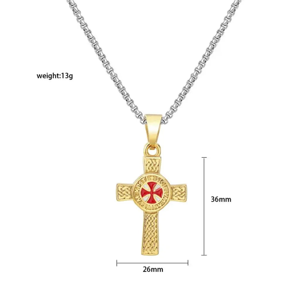 Cross Pendant Knights Templar Irish Knot Necklace - Blade & Thread