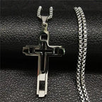 Cross Stainless Fashion Steel Choker Necklace for Men Gold and Silver Color Statement Necklace nowadaysfashion