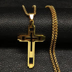 Cross Stainless Fashion Steel Choker Necklace for Men Gold and Silver Color Statement Necklace nowadaysfashion