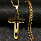Cross Stainless Fashion Steel Choker Necklace for Men Gold and Silver Color Statement Necklace nowadaysfashion