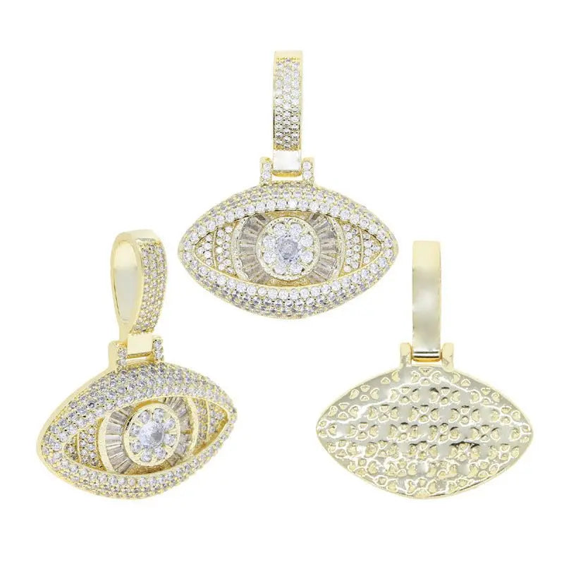 Cross Zircon Eye Pendant Hip Hop Necklace nowadaysfashion