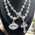 Cross Zircon Eye Pendant Hip Hop Necklace nowadaysfashion