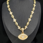 Cross Zircon Eye Pendant Hip Hop Necklace nowadaysfashion