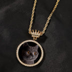 Crown Clasp Medallions Custom Photo Memory Round Pendant Engrave HipHop Jewlery nowadaysfashion