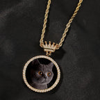 Crown Clasp Medallions Custom Photo Memory Round Pendant Engrave HipHop Jewlery nowadaysfashion