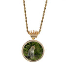 Crown Clasp Medallions Custom Photo Memory Round Pendant Engrave HipHop Jewlery nowadaysfashion