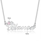Crown Nameplate with Birthstone Custom Name Letter Necklace nowadaysfashion
