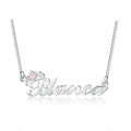 Crown Nameplate with Birthstone Custom Name Letter Necklace nowadaysfashion