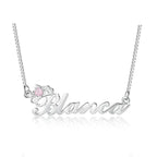 Crown Nameplate with Birthstone Custom Name Letter Necklace nowadaysfashion