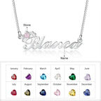 Crown Nameplate with Birthstone Custom Name Letter Necklace nowadaysfashion