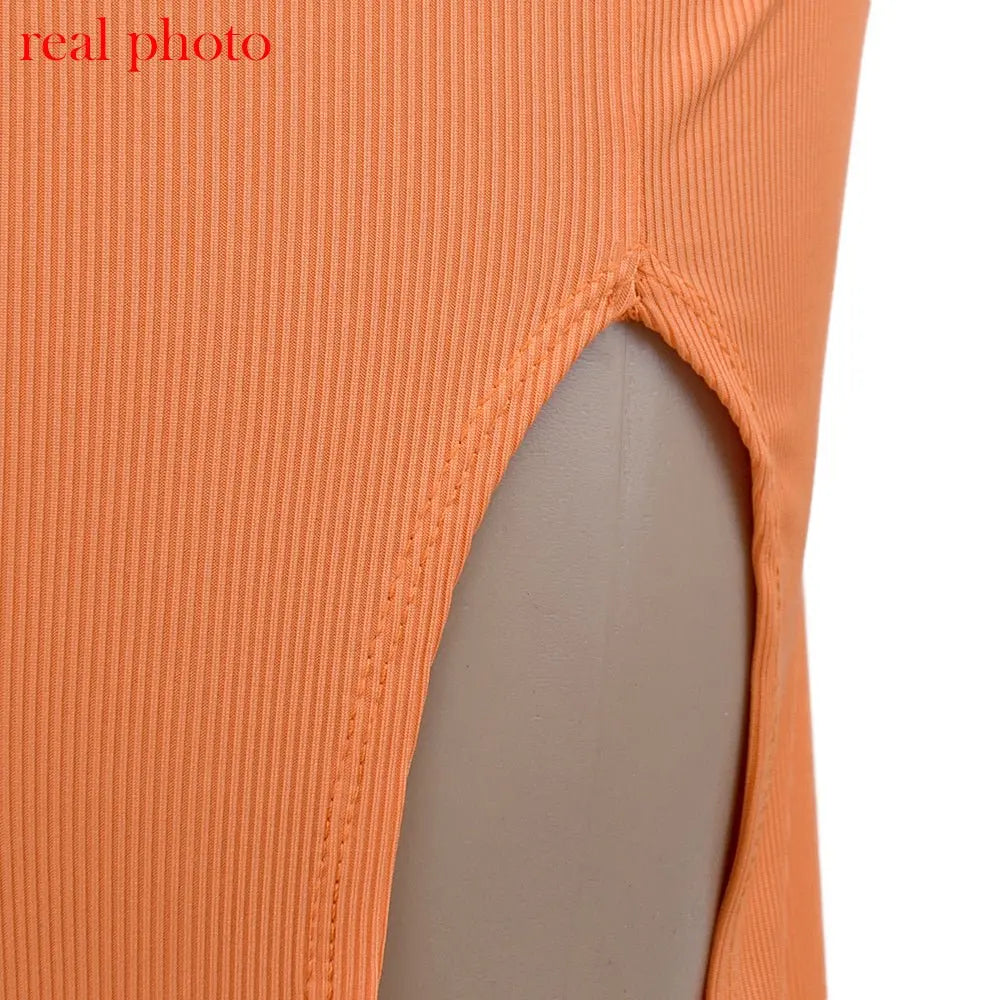Cryptographic Bandage Cut Out Sexy Halter Neck Top and Skirts Set Gathered Elegant - Blade & Thread