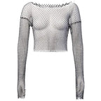 Crystal Diamond See Through Crop Tops Women Hollow Out Beachwear Tops Shiny Sexy Party Top nowadaysfashion