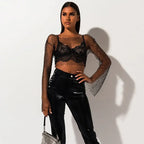 Crystal Diamond See Through Crop Tops Women Hollow Out Beachwear Tops Shiny Sexy Party Top nowadaysfashion