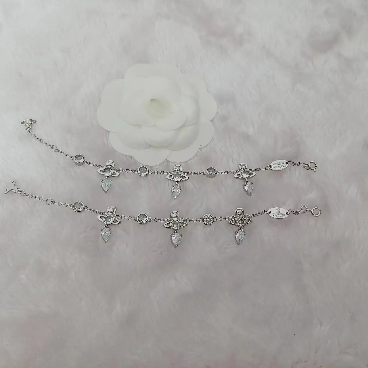 Crystal Diamond Water Drop Necklace Super Sparkling Tassel Pendant Bracelet - Blade & Thread