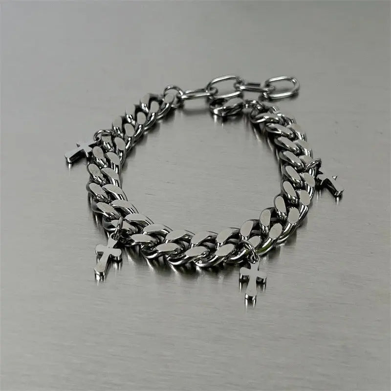 Cuban Titanium Steel Small Cross Bracelet nowadaysfashion