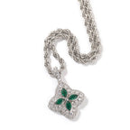 Cubic Zirconia Colorful Four-Leaf Clover Pendant nowadaysfashion