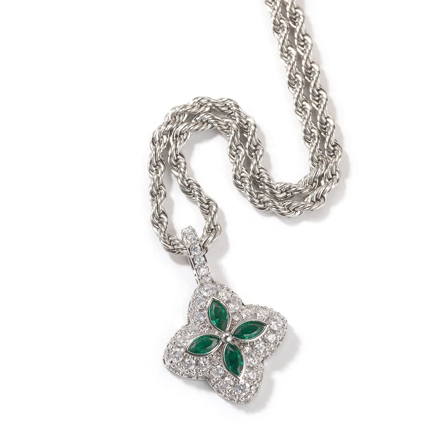 Cubic Zirconia Colorful Four-Leaf Clover Pendant - Blade & Thread