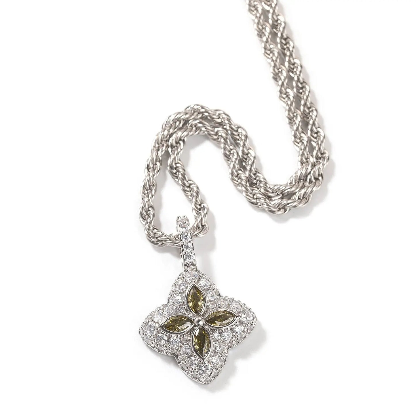 Cubic Zirconia Colorful Four-Leaf Clover Pendant - Blade & Thread