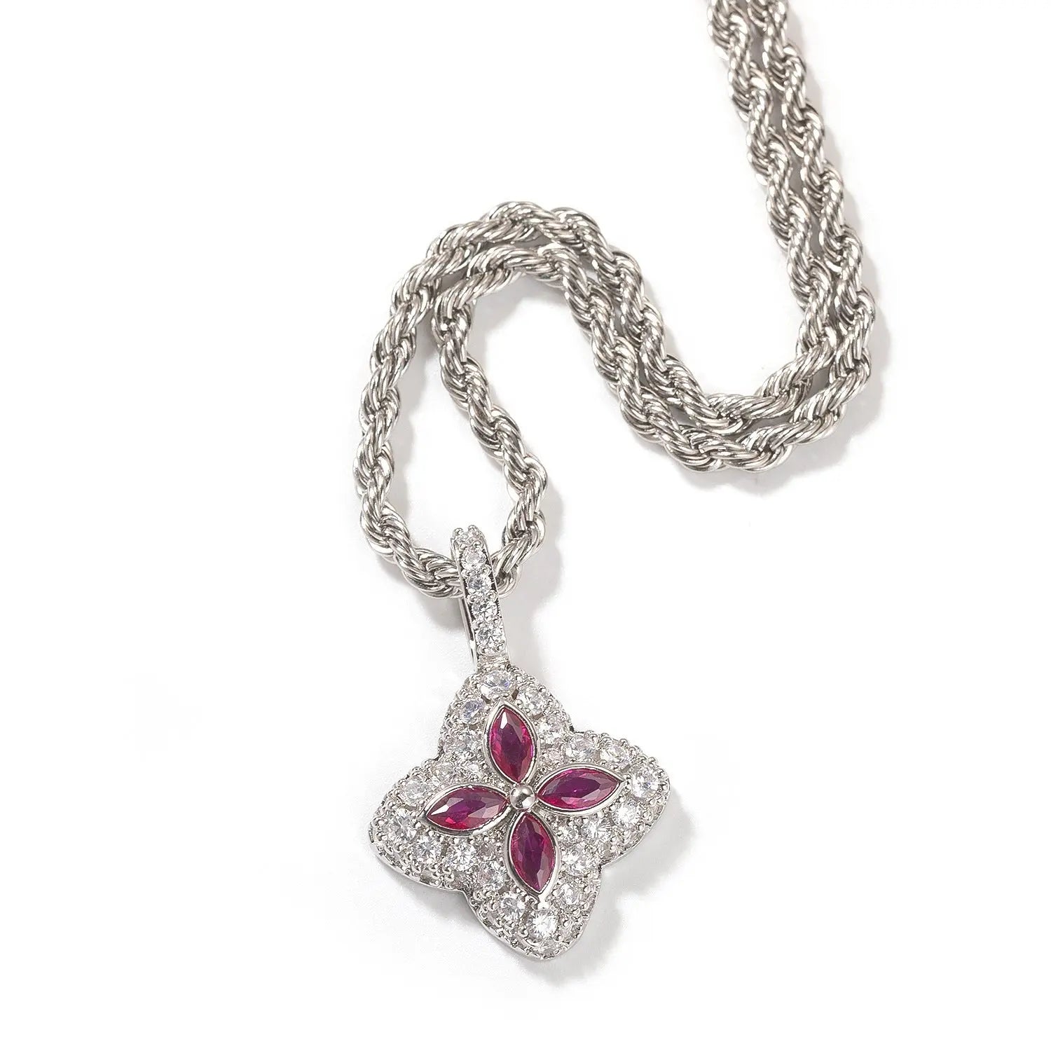 Cubic Zirconia Colorful Four-Leaf Clover Pendant - Blade & Thread