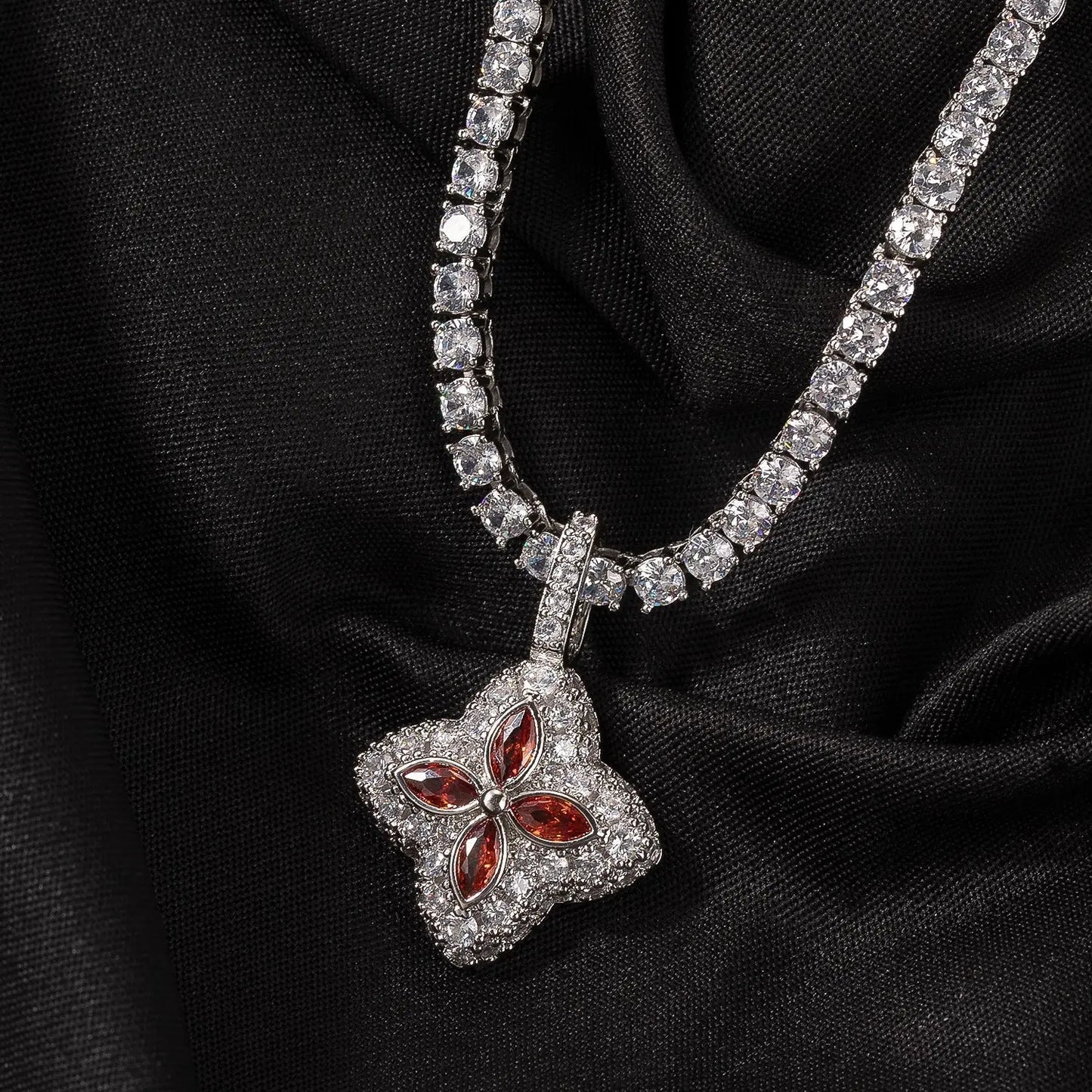 Cubic Zirconia Colorful Four-Leaf Clover Pendant - Blade & Thread