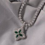 Cubic Zirconia Colorful Four-Leaf Clover Pendant nowadaysfashion