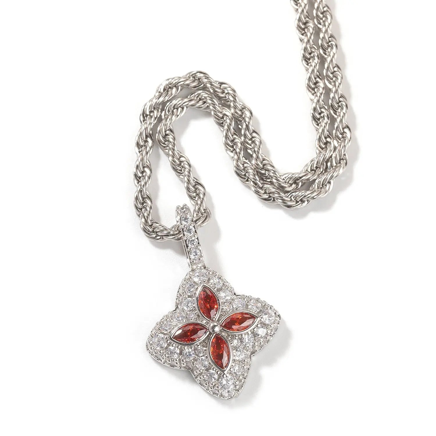 Cubic Zirconia Colorful Four-Leaf Clover Pendant nowadaysfashion