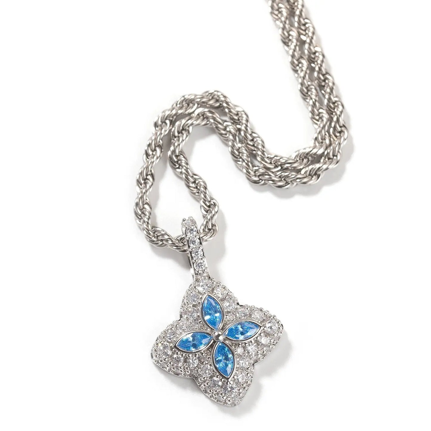 Cubic Zirconia Colorful Four-Leaf Clover Pendant - Blade & Thread