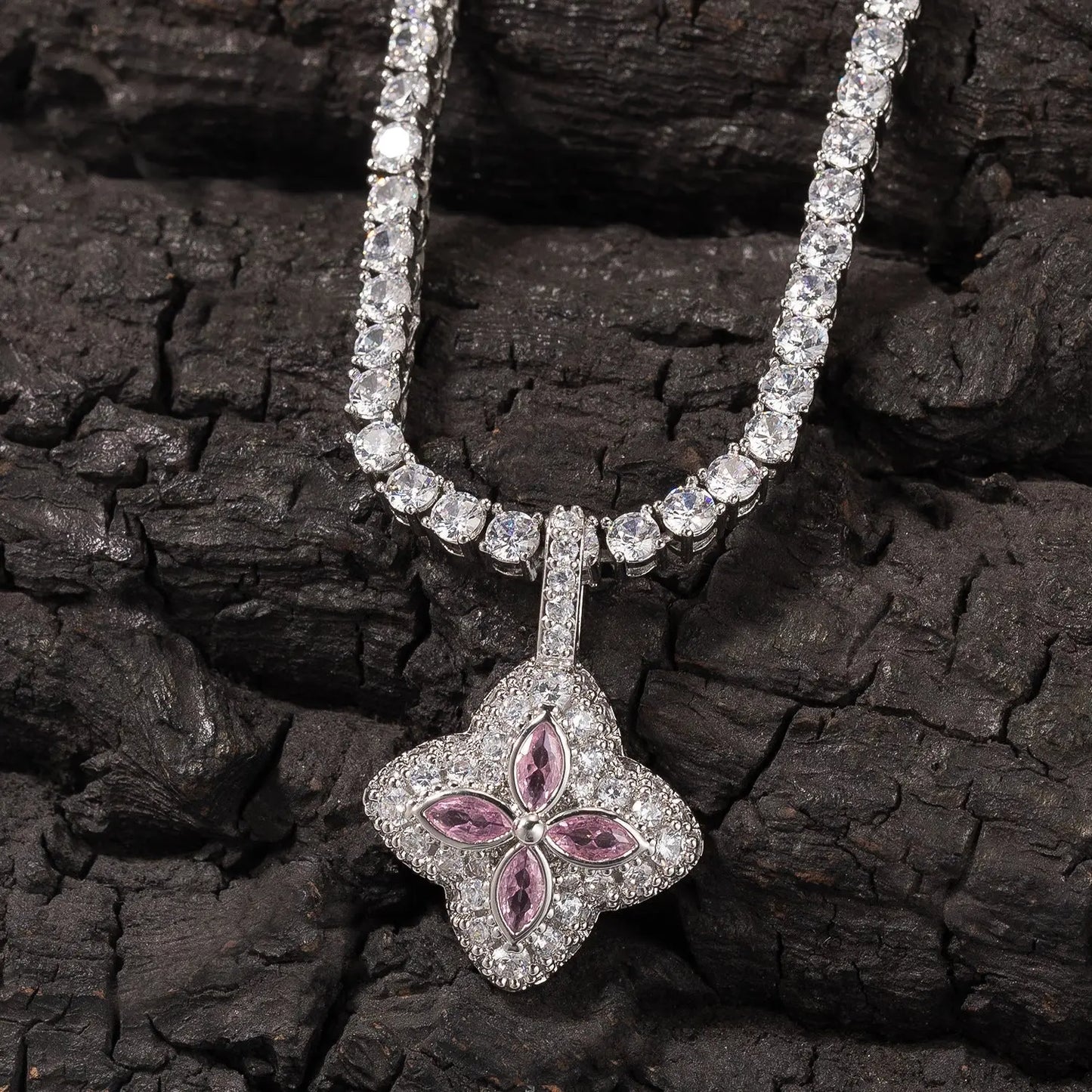 Cubic Zirconia Colorful Four-Leaf Clover Pendant - Blade & Thread