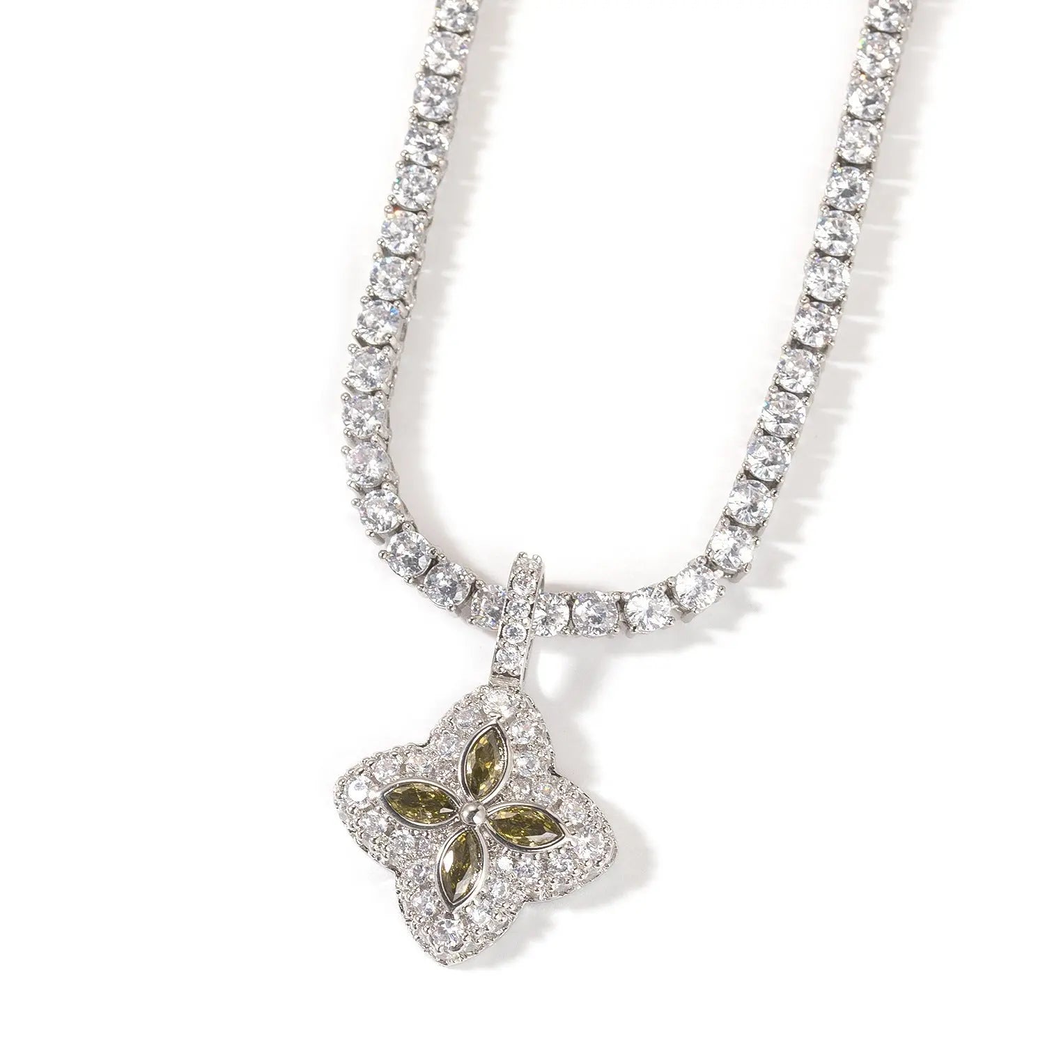 Cubic Zirconia Colorful Four-Leaf Clover Pendant - Blade & Thread