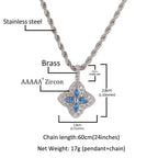 Cubic Zirconia Colorful Four-Leaf Clover Pendant nowadaysfashion