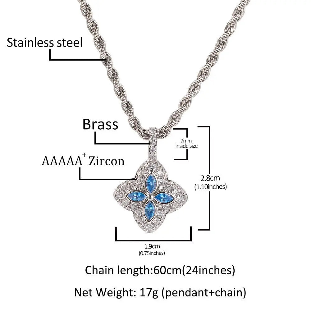 Cubic Zirconia Colorful Four-Leaf Clover Pendant - Blade & Thread