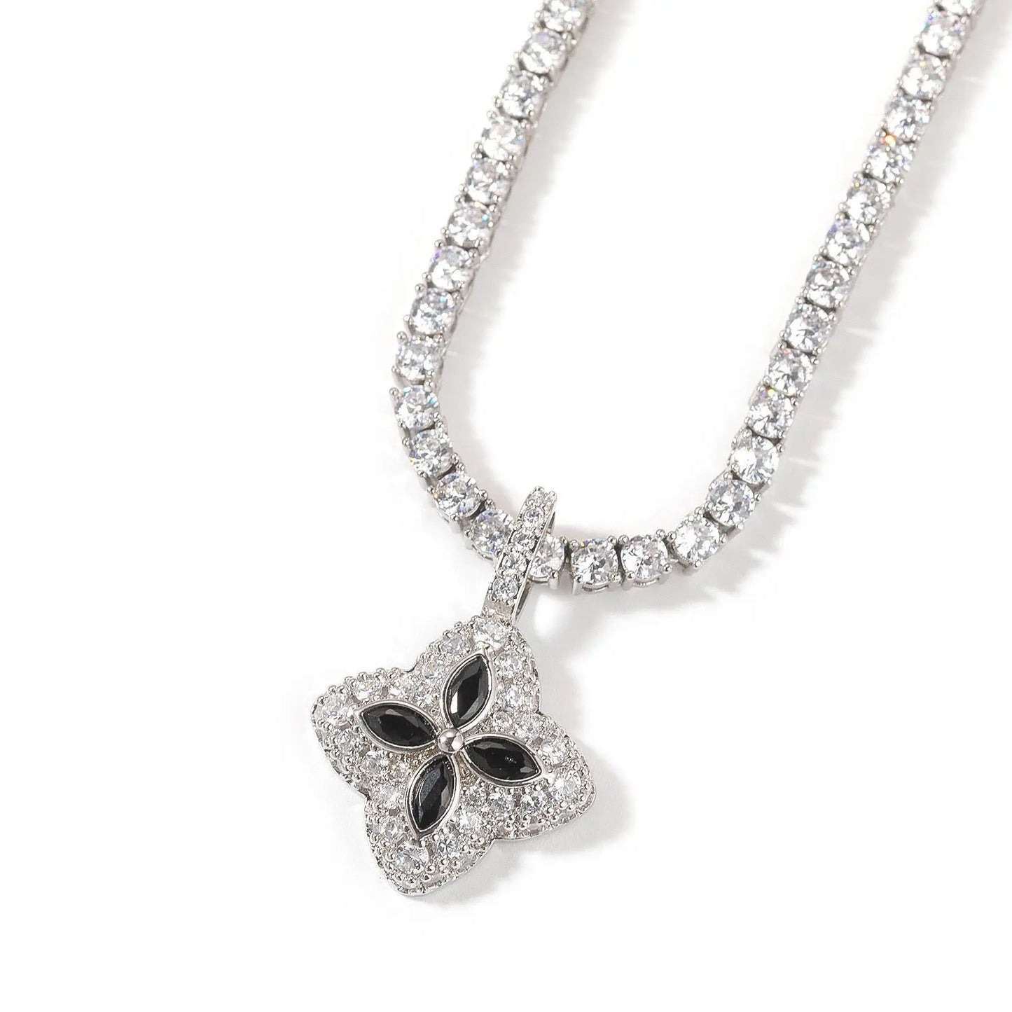Cubic Zirconia Colorful Four-Leaf Clover Pendant - Blade & Thread