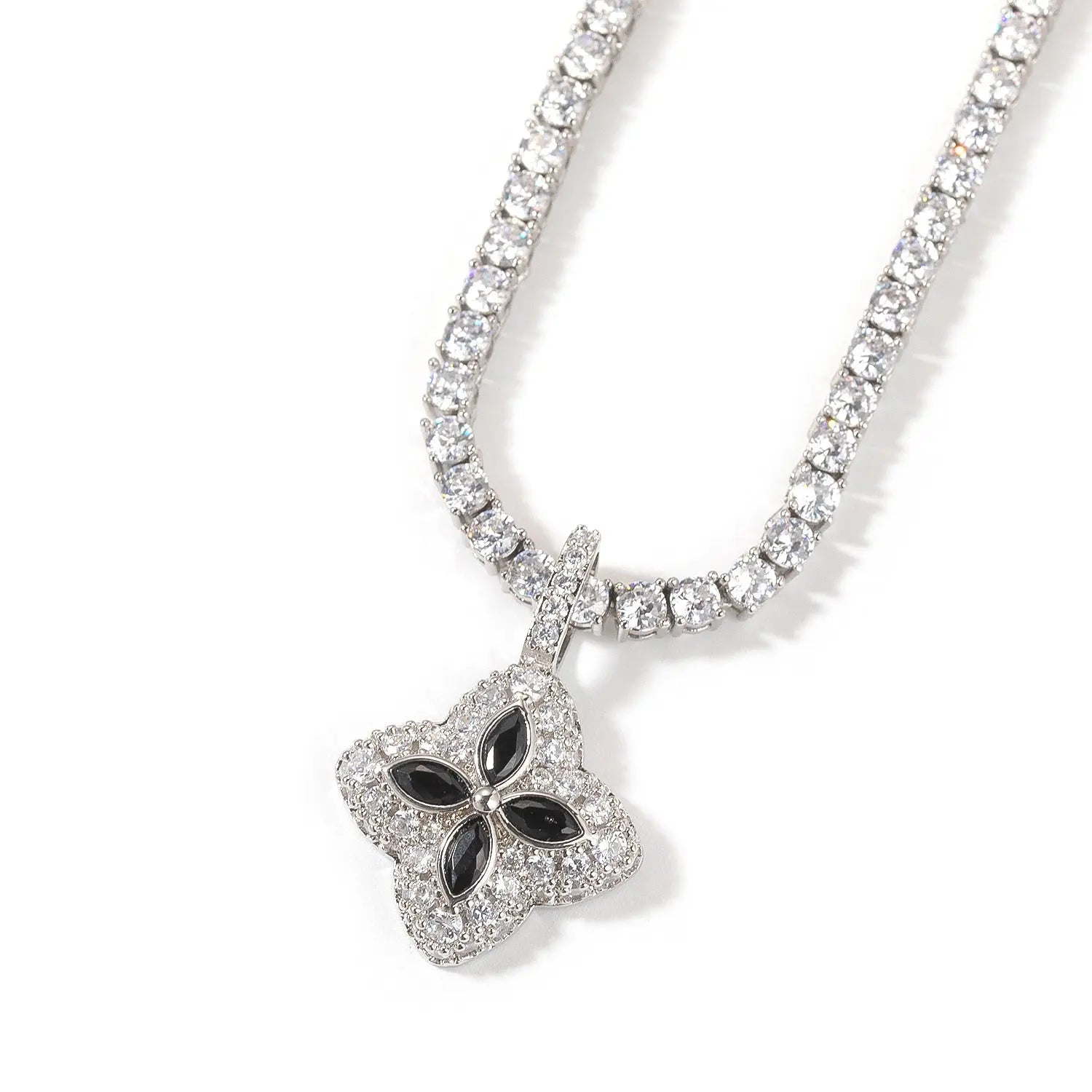 Cubic Zirconia Colorful Four-Leaf Clover Pendant - Blade & Thread