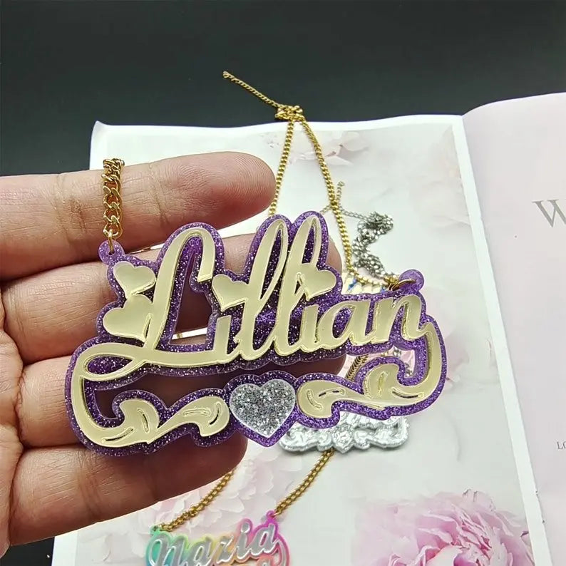 Custom Acrylic Colorful Name Necklace Gift For Her nowadaysfashion