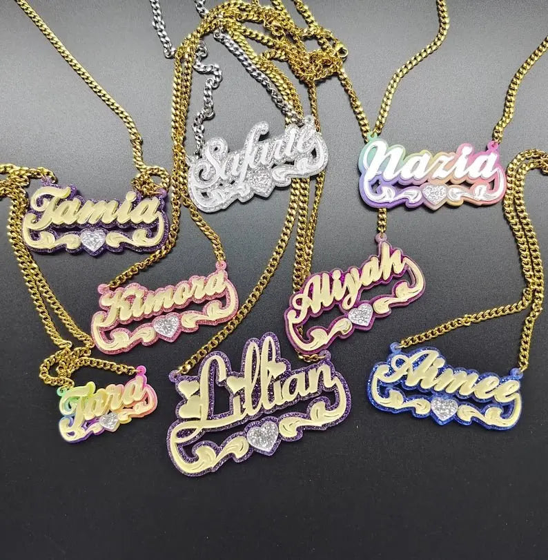 Custom Acrylic Colorful Name Necklace Gift For Her nowadaysfashion