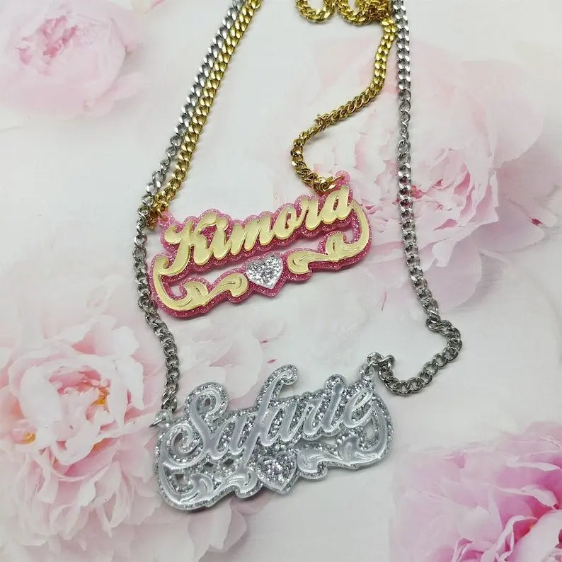Custom Acrylic Colorful Name Necklace Gift For Her nowadaysfashion