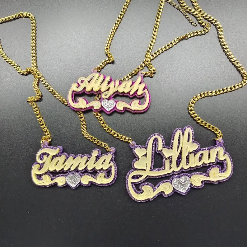 Custom Acrylic Colorful Name Necklace Gift For Her - Blade & Thread